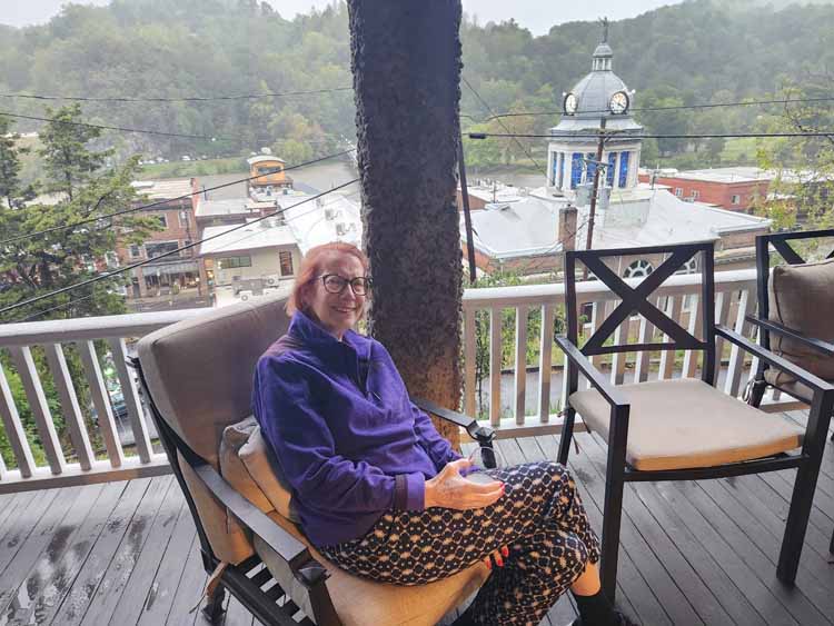 ann on porch